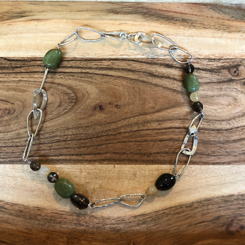 Smoky Quartz & Jade Silpada necklace